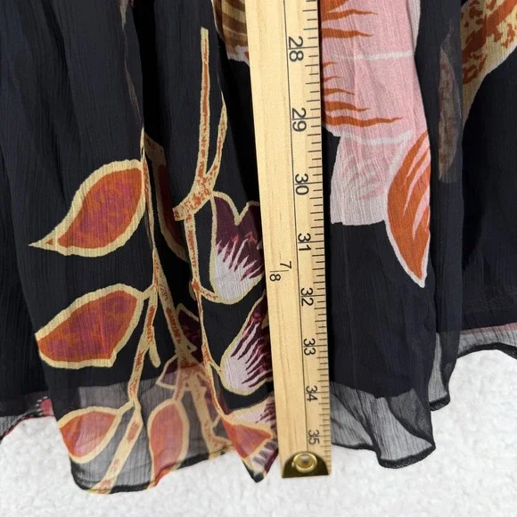 Anthropologie‎ Let Me Be Babydoll Dress Womens Petite Small PS Black Floral NWT - Picture 10 of 14